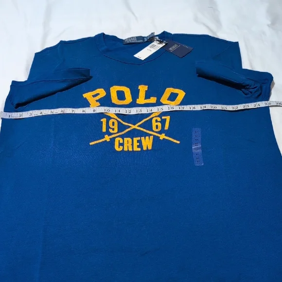 Polo by Ralph Lauren Navy Tee with Yellow Design - Picture 12 of 16